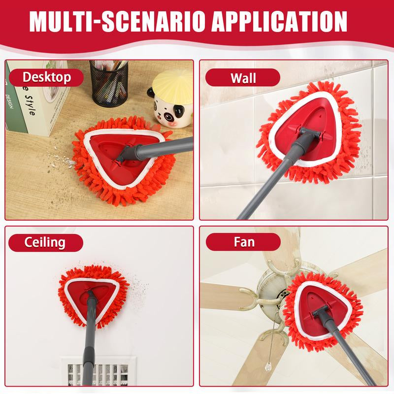 Chenille Duster Replacement Heads for O-Cedar 2025 Unique Design Heads Turn Mop into Long-Handle Duster Dry Cleaning Trap Pickup Dust Machine Washable