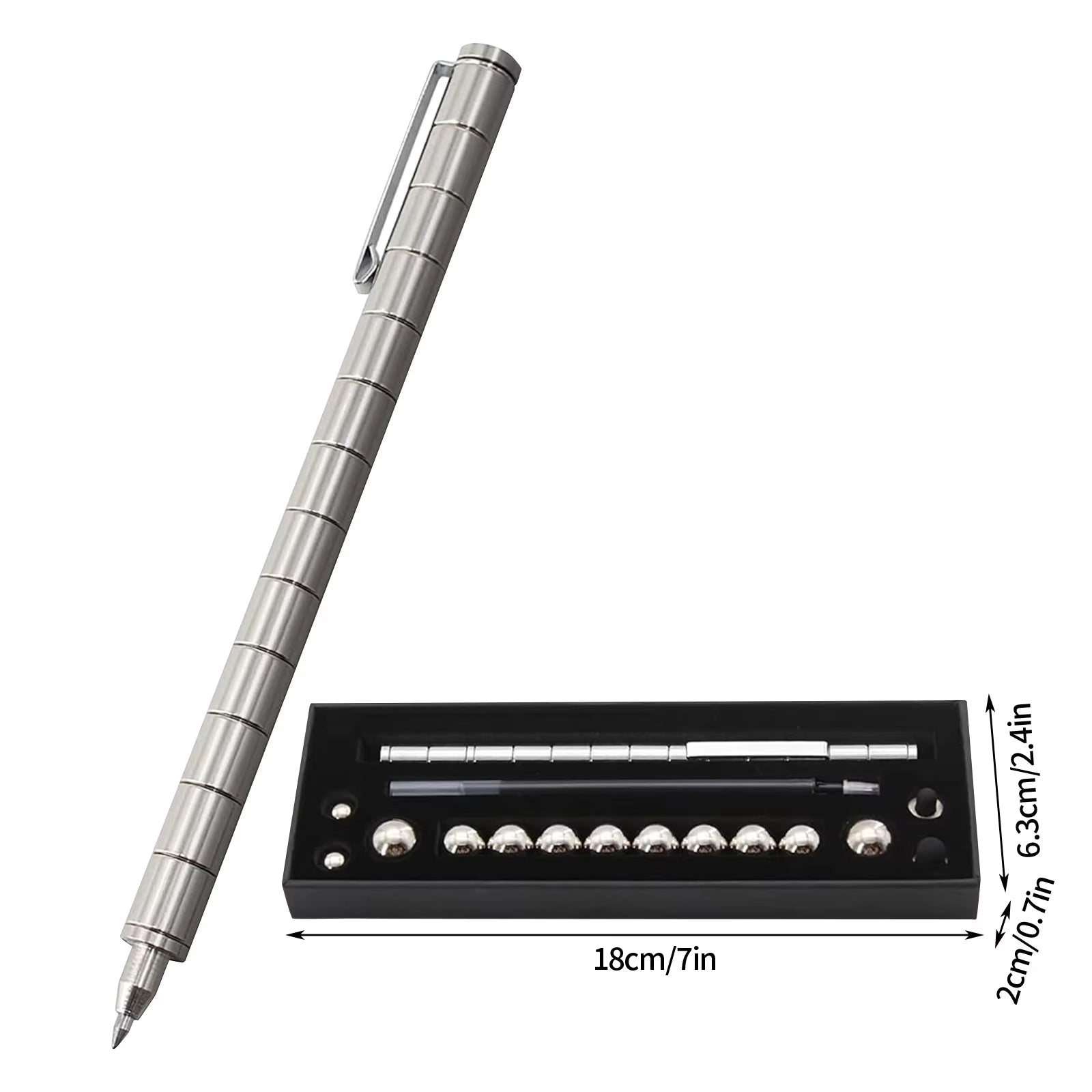 Anxiety Toy Pen, Magnetic Metal Stress Reduction Pen Desk Toy Multifunctional Deformable Writing Pen Children Adult Gift