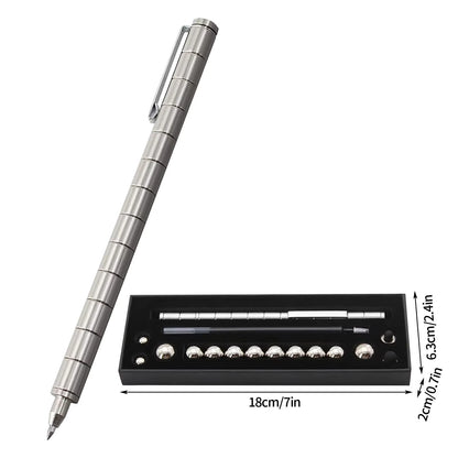 Anxiety Toy Pen, Magnetic Metal Stress Reduction Pen Desk Toy Multifunctional Deformable Writing Pen Children Adult Gift