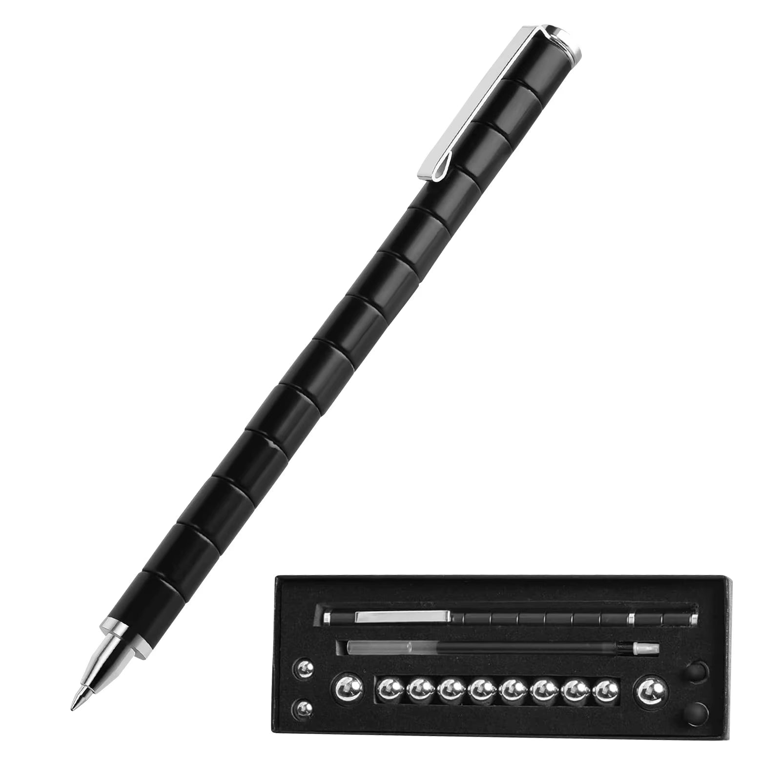 Anxiety Toy Pen, Magnetic Metal Stress Reduction Pen Desk Toy Multifunctional Deformable Writing Pen Children Adult Gift