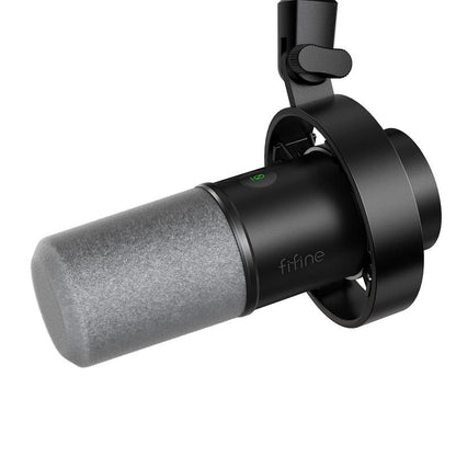 Fifine AM8 XLR/USB Gaming Microphone for Podcast Recording, Dynamic RGB Microphone with Quick Mute, Headphone Jack, Gain Knob, Volume Control, Desktop Computer Mic for PC Gamer, XLR Mic for Audio Interface Mixer