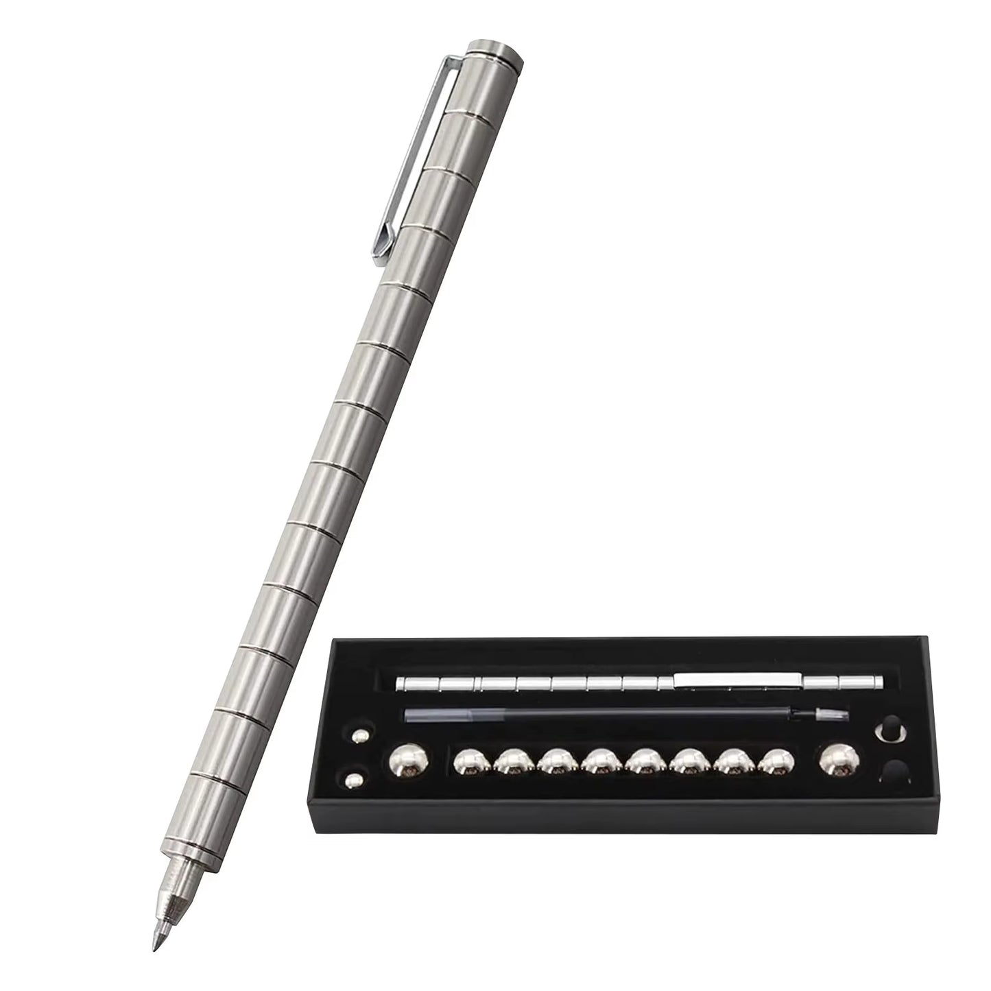 Anxiety Toy Pen, Magnetic Metal Stress Reduction Pen Desk Toy Multifunctional Deformable Writing Pen Children Adult Gift
