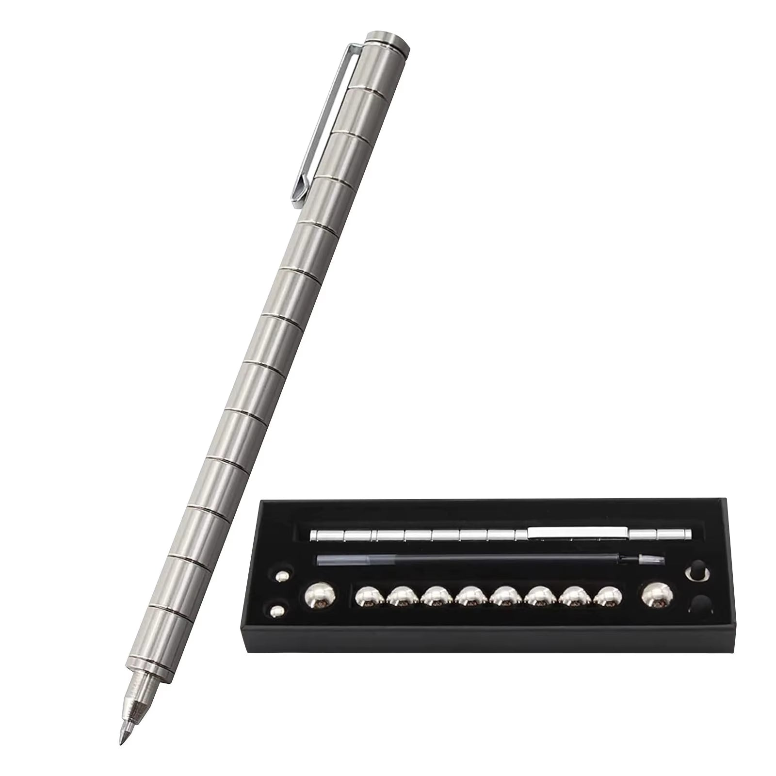Anxiety Toy Pen, Magnetic Metal Stress Reduction Pen Desk Toy Multifunctional Deformable Writing Pen Children Adult Gift